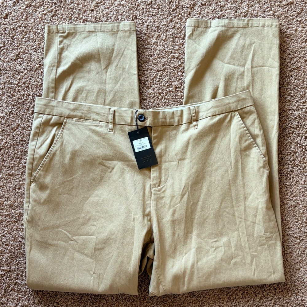 Five Four Camel Lake Relaxed Flat Front Relaxed Fit Pants Mens 40x34 NEW NWT